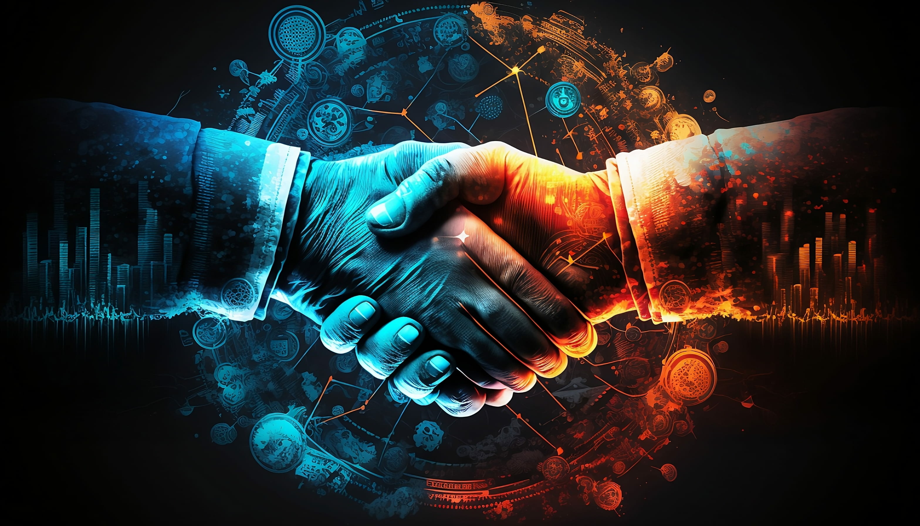 Businessman handshake for teamwork of business merger and acquisition