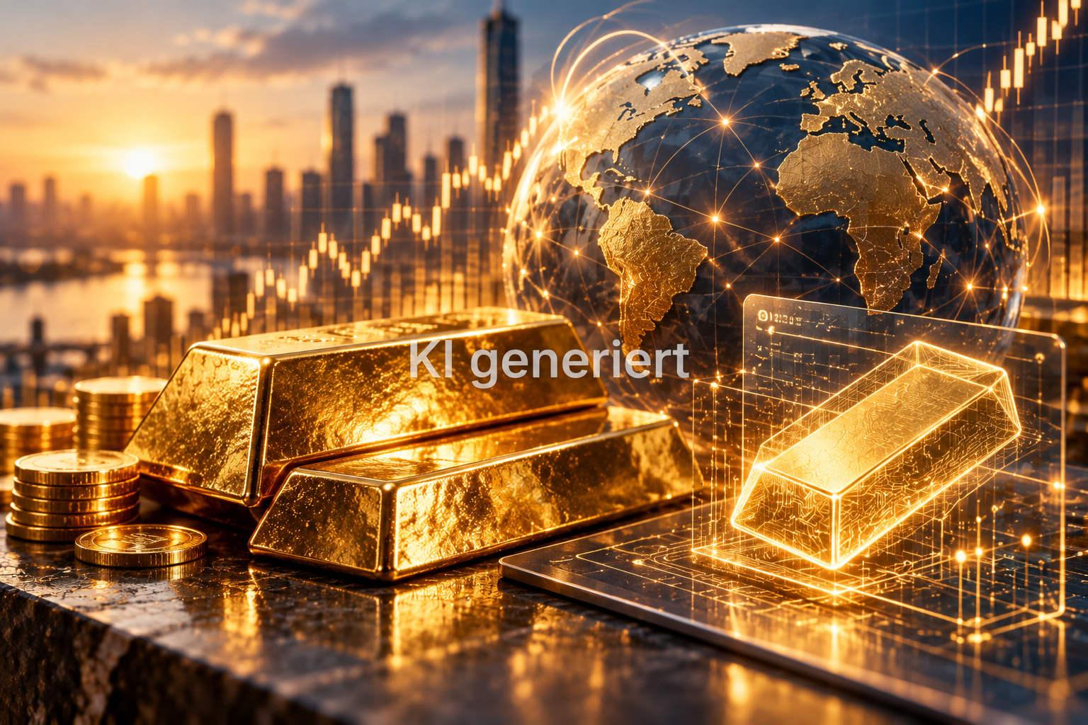 Gold, Globus und digitale Finanzwelt Teaser Bild
