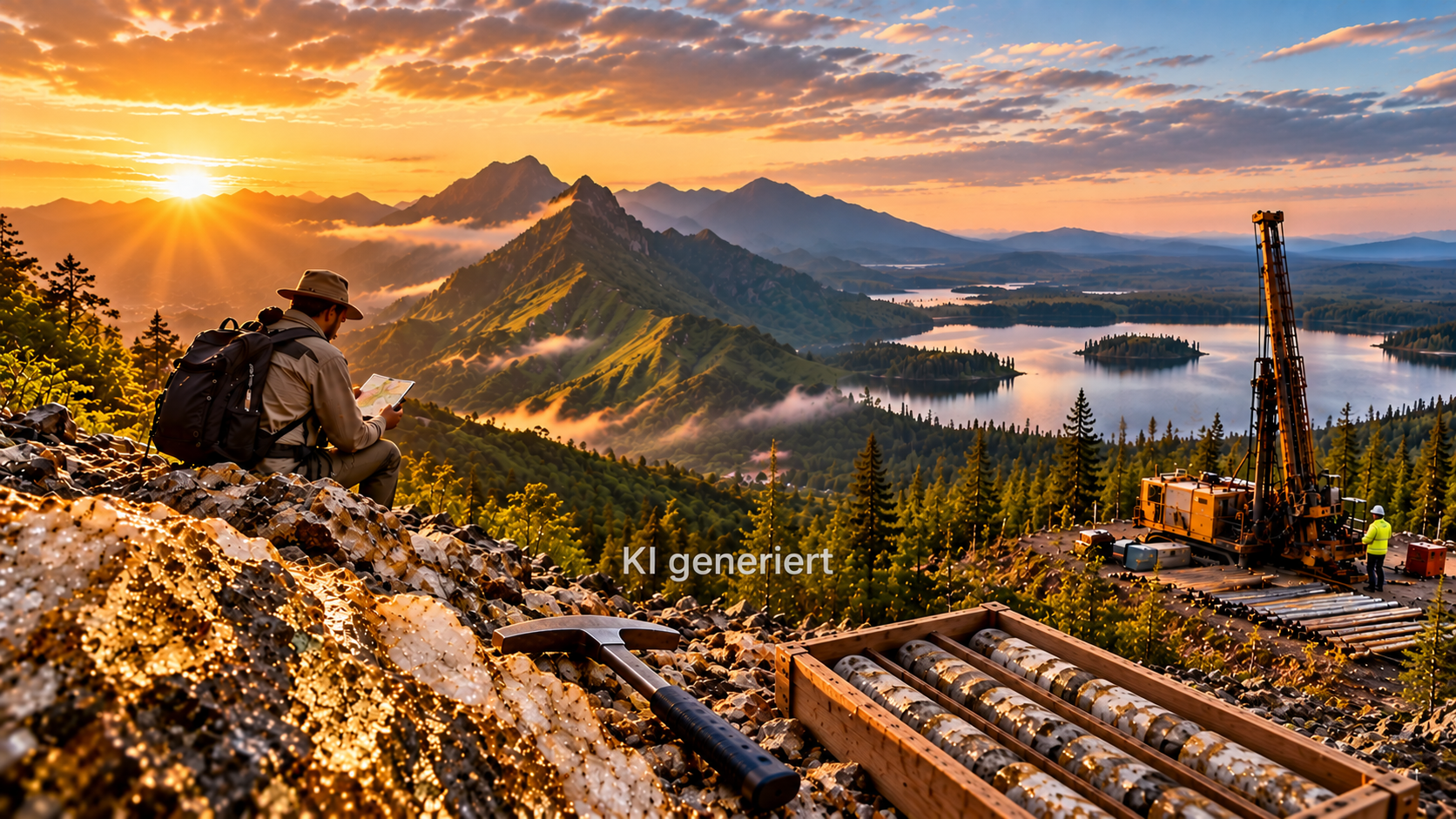 Goldene Stunde am Bergsee