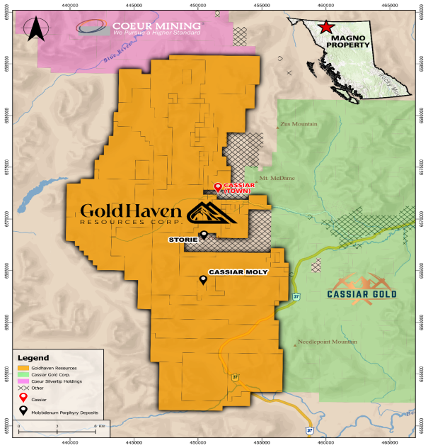 Magno project location in Northern BC with proximity to nearby companies.