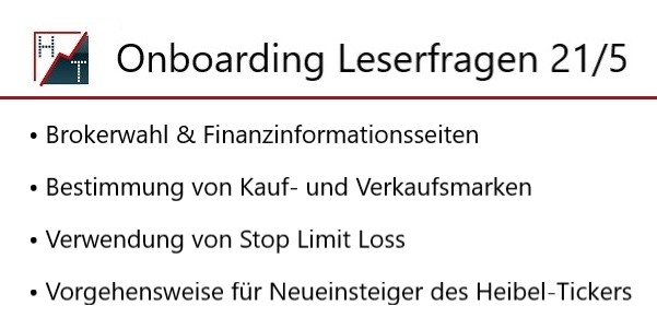 Heibel-Ticker Börsenbrief Onboarding
Leserfragen 21-5