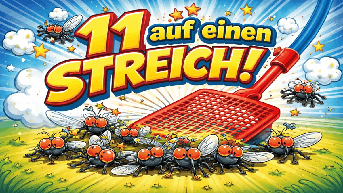 Breaking News: 11 Fliegen auf einen Streich!