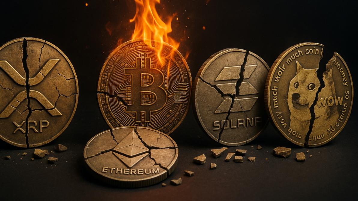 Krypto-Markt bricht ein - BTC, XRP, ETH und Co. im Sinkflug mit Liquidationen über 629 Millionen US-Dollar